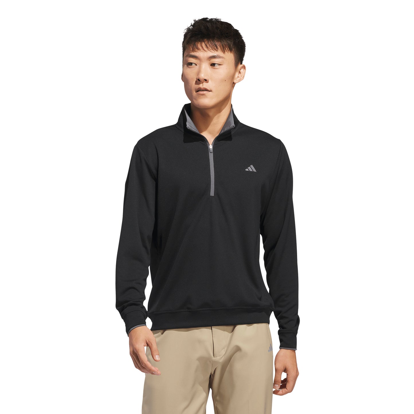 ADIDAS - LIGHTWEIGHT QUARTER ZIP PULL OVER - BLACK