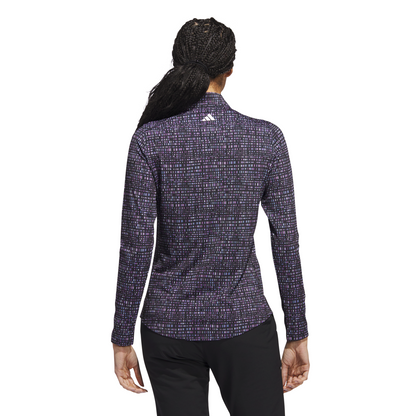 ADIDAS WOMENS ULTIMATE365 PRINTED QUARTER ZIP MOCK
