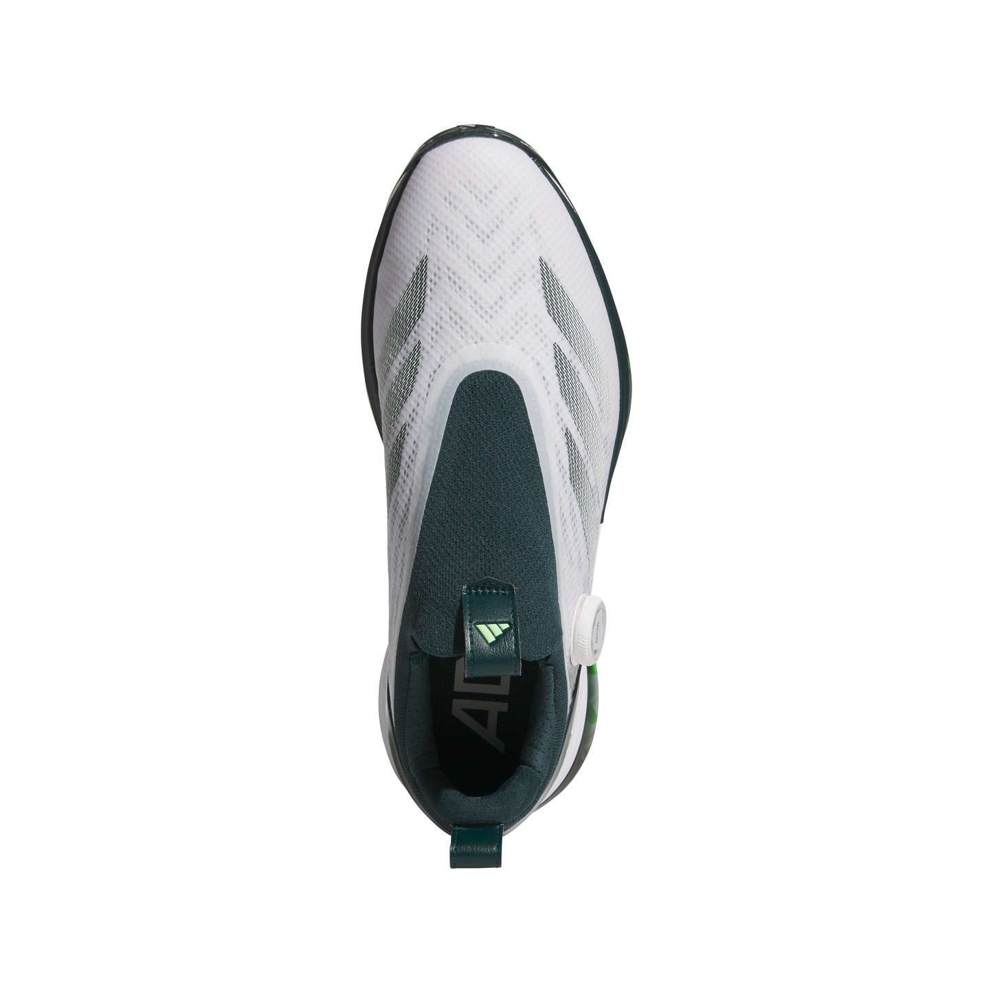 ADIDAS MEN'S ADIZERO ZG BOA SPIKELESS SHOE - FEATHER WHITE / AURORA IVY / LIME BURST