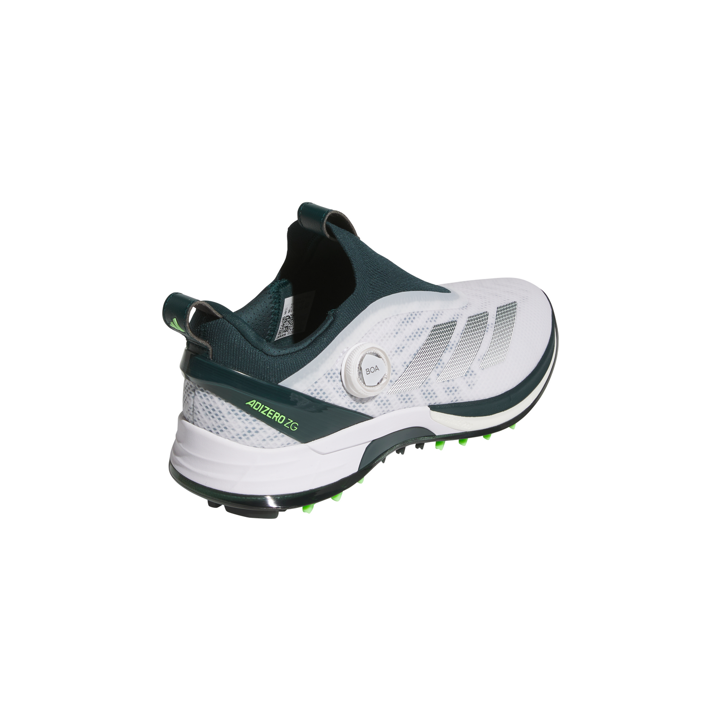 ADIDAS MEN'S ADIZERO ZG BOA SPIKELESS SHOE - FEATHER WHITE / AURORA IVY / LIME BURST