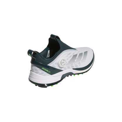 ADIDAS MEN'S ADIZERO ZG BOA SPIKELESS SHOE - FEATHER WHITE / AURORA IVY / LIME BURST