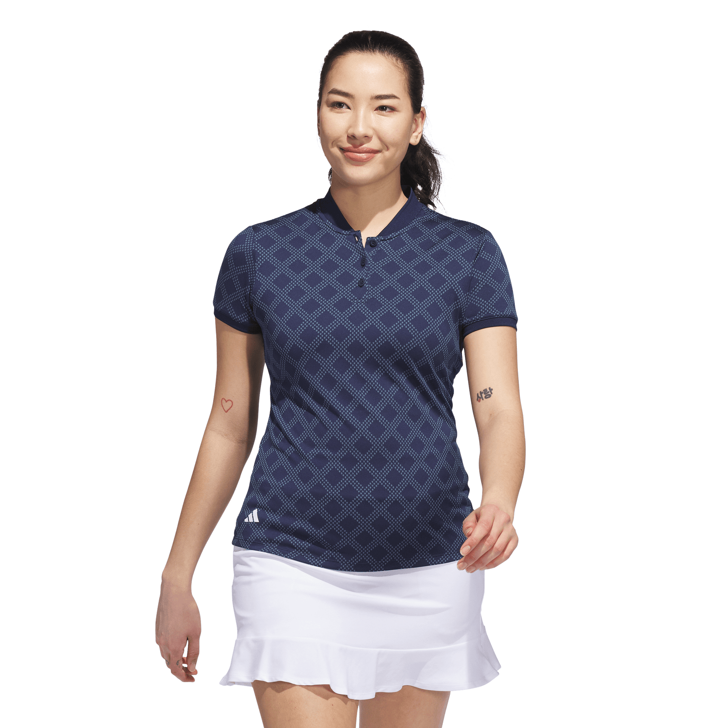 Adidas womens Ultimate365 Jacquard Short Sleeve Polo