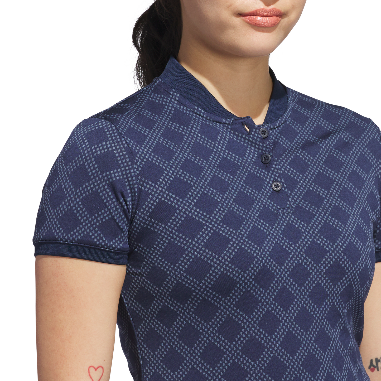 Adidas womens Ultimate365 Jacquard Short Sleeve Polo