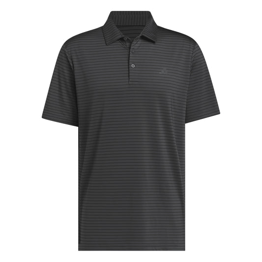 ADIDAS MENS PERFORMANCE TWO CLOUR STRIPE POLO - CARBON BLACK