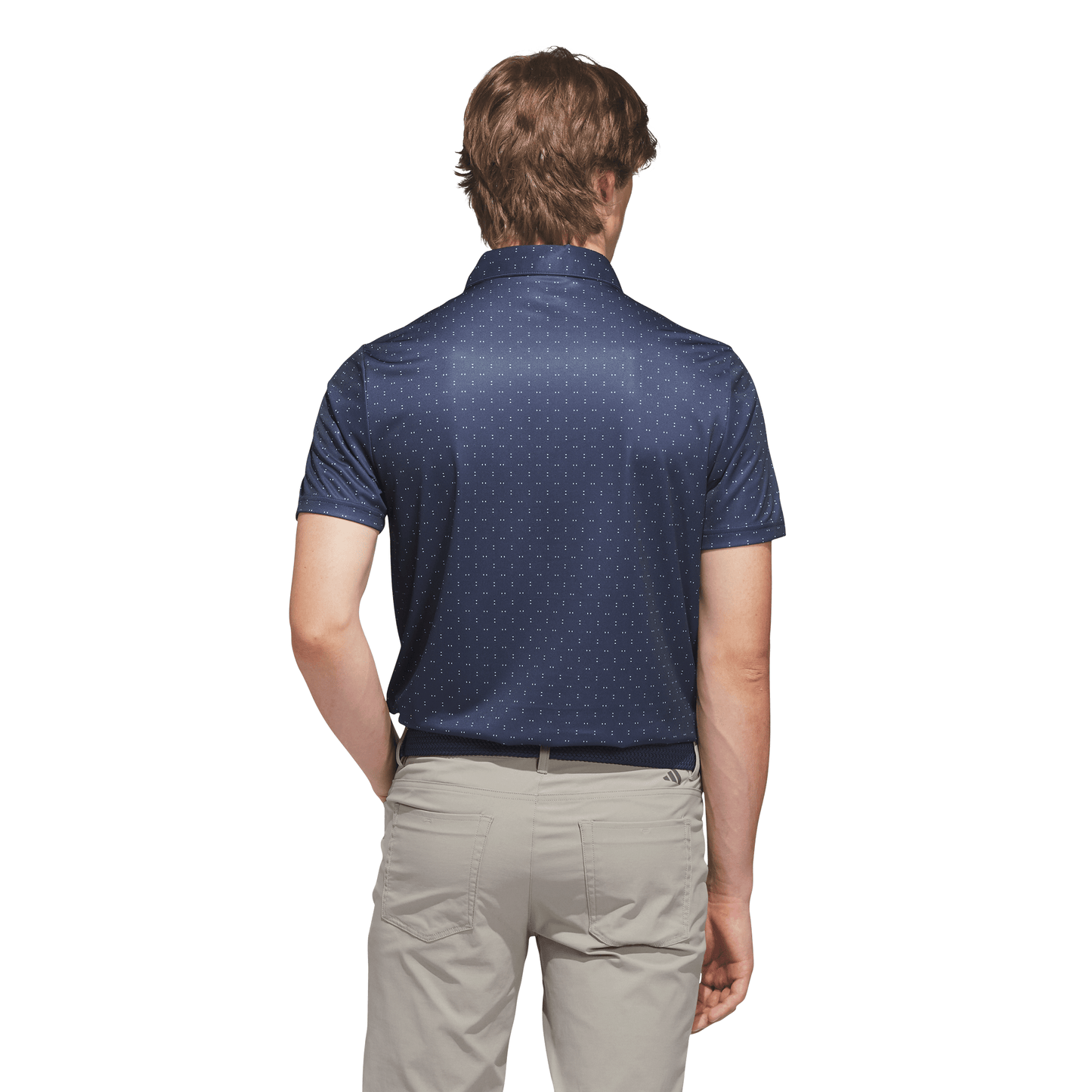 ADIDAS MENS PERFORMANCE TEXTURED PRINT POLO SHIRT