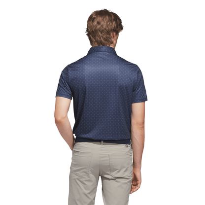 ADIDAS MENS PERFORMANCE TEXTURED PRINT POLO SHIRT