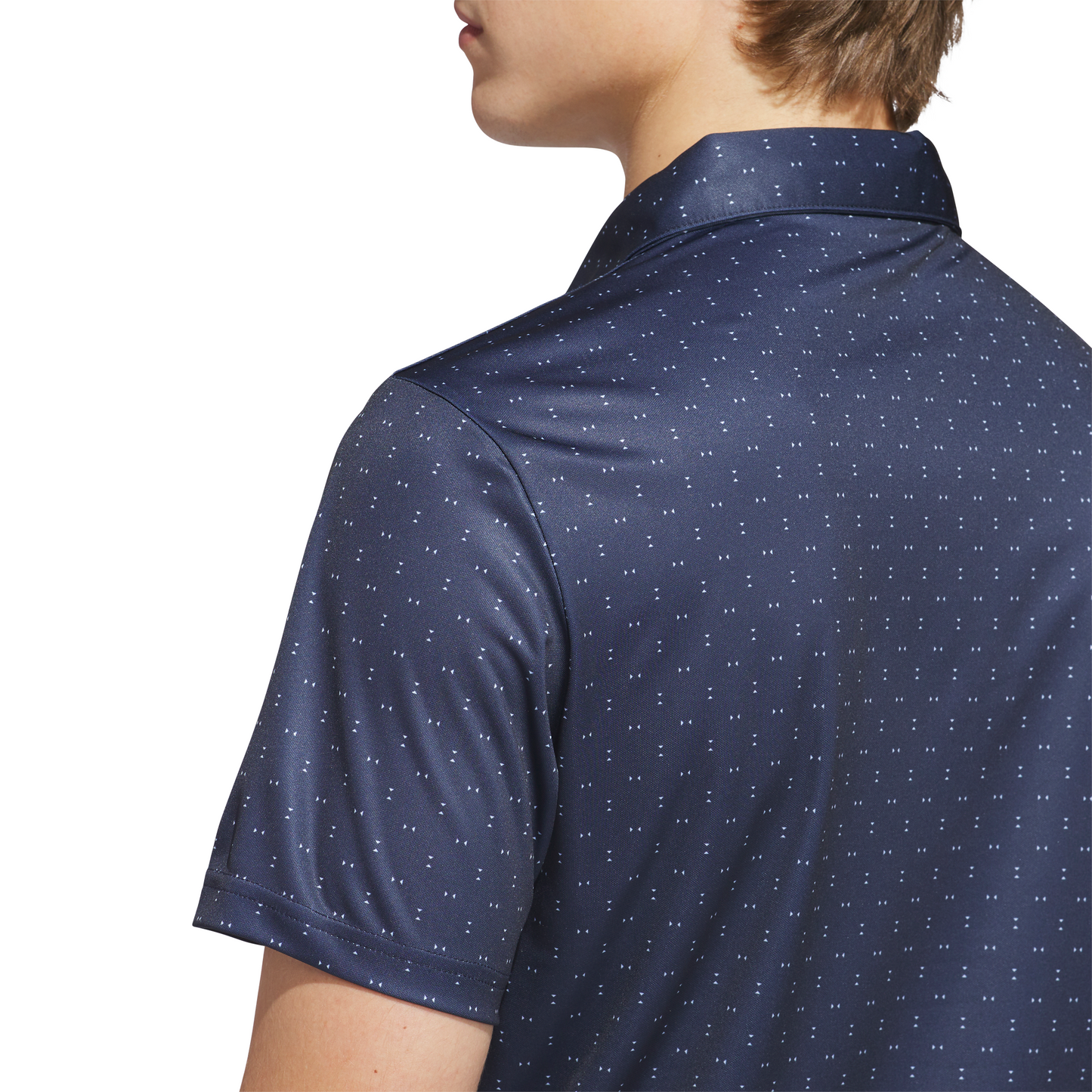 ADIDAS MENS PERFORMANCE TEXTURED PRINT POLO SHIRT