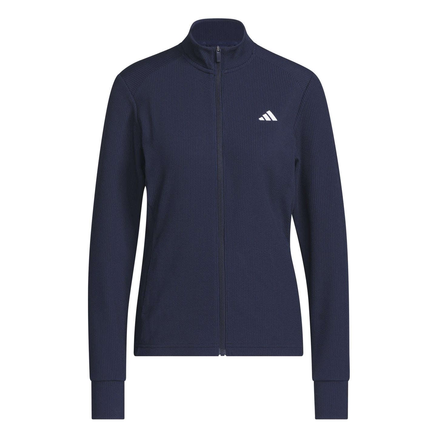 ADIDAS WOMESN PERFORMANCE TEXTURE FULL ZIP JACKET - NAVY