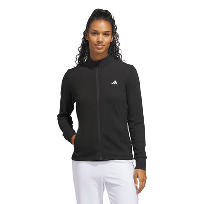 ADIDAS WOMESN PERFORMANCE TEXTURE FULL ZIP JACKET - BLACK