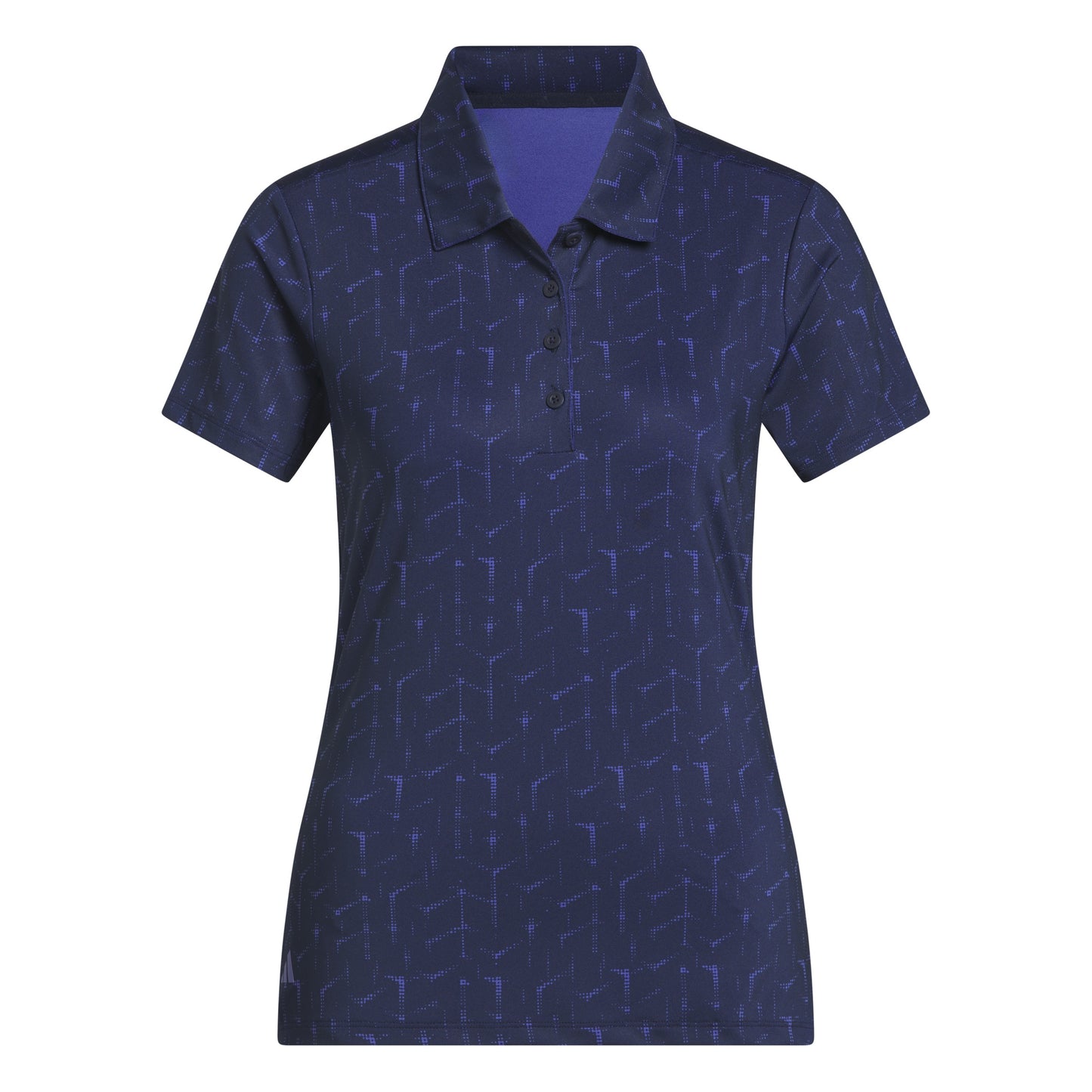 ADIDAS WOMENS PERFORMANCE PRINTED POLO SHIRT - NAVY