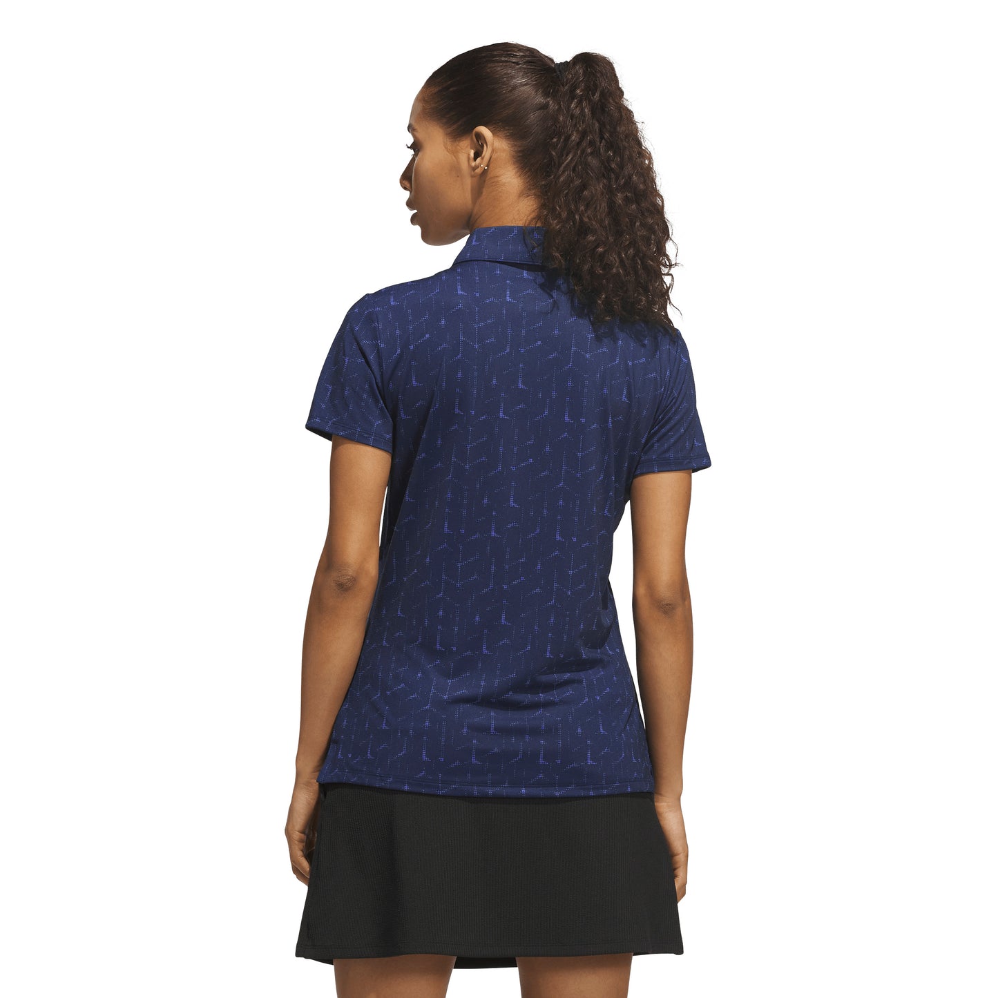 ADIDAS WOMENS PERFORMANCE PRINTED POLO SHIRT - NAVY