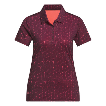 ADIDAS WOMENS AOP SS POLO - MAROON
