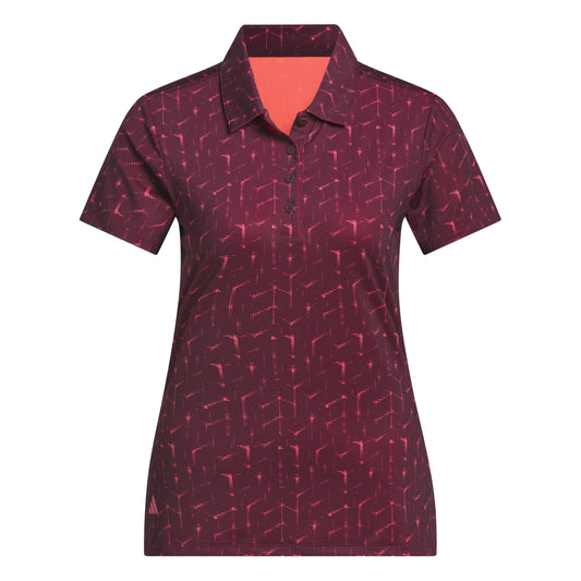 ADIDAS WOMENS AOP SS POLO - MAROON