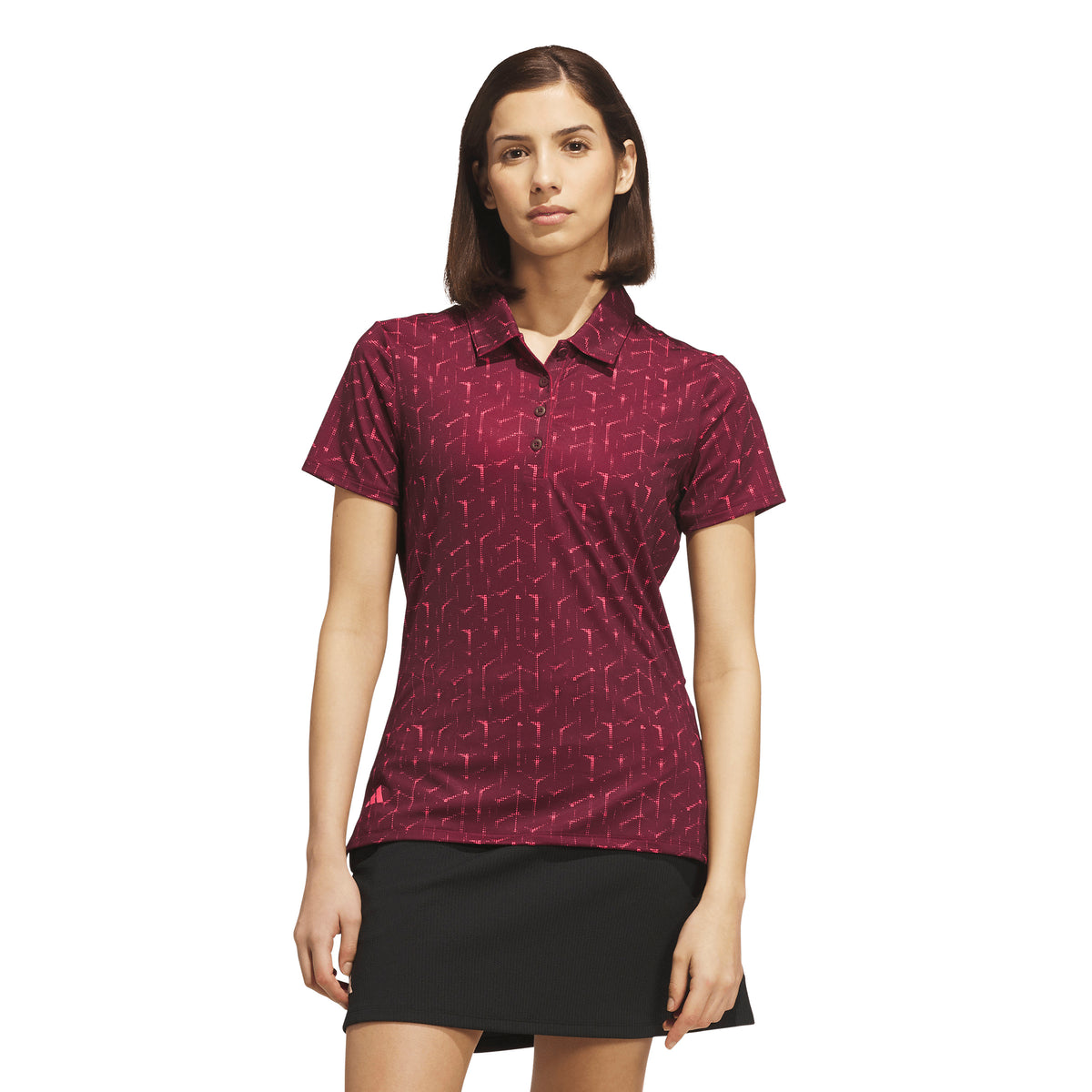 ADIDAS WOMENS AOP SS POLO - MAROON