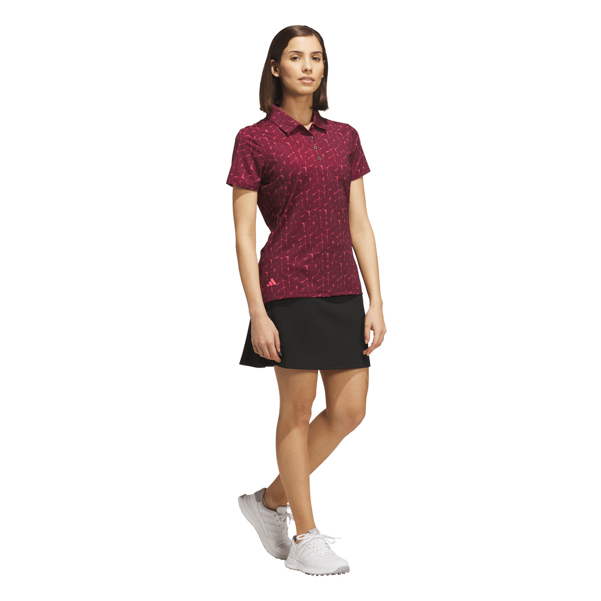ADIDAS WOMENS AOP SS POLO - MAROON